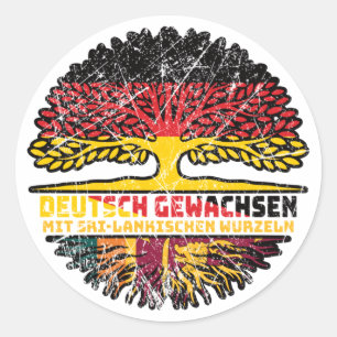 Sticker Rond Sri Lanka Sri lankisch Deutsch Deutschland Baum