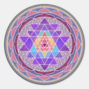 Sticker Rond Sri pourpre Yantra
