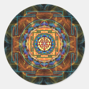 Sticker Rond Sri Yantra - Géométrie sacrée