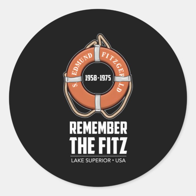 Sticker Rond Ss Edmund Fitzgerald Lake Supérieur Iron Ore (Devant)
