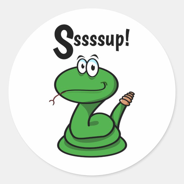 Sticker Rond Sssssup ! Serpent (Devant)
