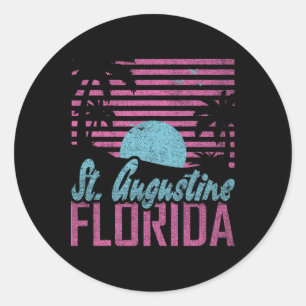 Sticker Rond St. Augustine Floride Fl Citron État Miami Vibes