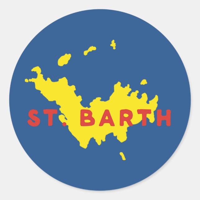Sticker Rond St. Barth Silhouette (Devant)
