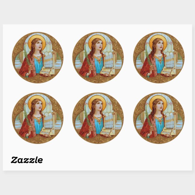 Sticker Rond St. Cecilia de Rome (BK 003) (Feuille)