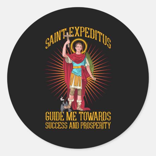 Sticker Rond St Expeditus Me Guide Vers Le Succès (Devant)