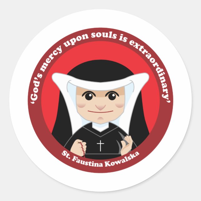 Sticker Rond St Faustina Kowalska (Devant)