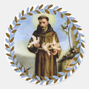 Sticker Rond St Francis du saint patron d'Assisi des animaux