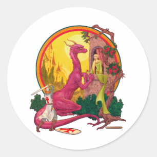 Sticker Rond St.George et le Dragon