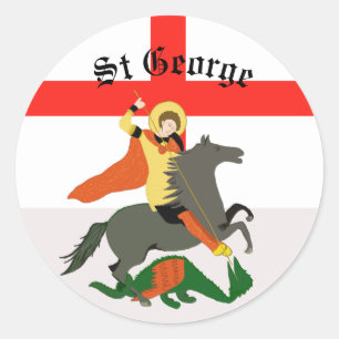 Sticker Rond St George et le Dragon et la Croix de St George