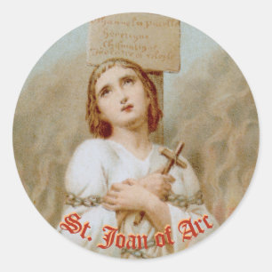 Sticker Rond St. Jeanne d'Arc brûlé à l'emprise (BF 01)