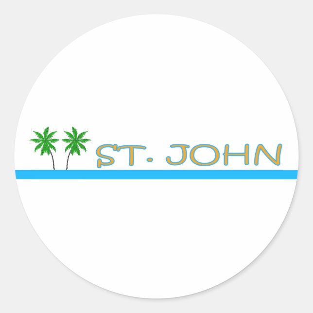 Sticker Rond St. John, îles Vierges américaines (Devant)