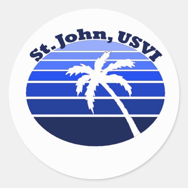 Sticker Rond St. John, USVI (Devant)