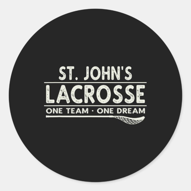 Sticker Rond St. John's Lacrosse One Team One Dream (Devant)
