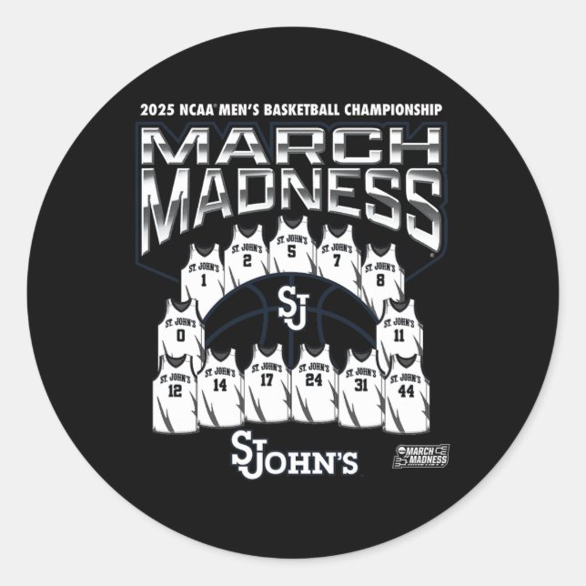 Sticker Rond St. John's March Madness 2025 Men's Sketll Nil  (Devant)