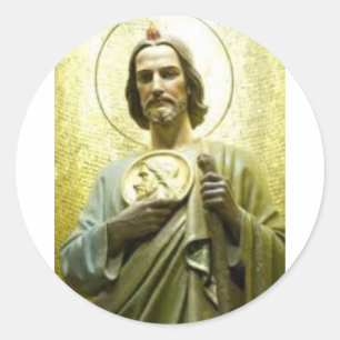 Sticker Rond St. Jude avec Halo, Cadeau pour catholiques, chrét