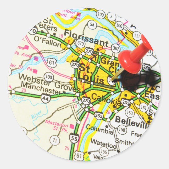 Sticker Rond St. Louis, Missouri (Devant)