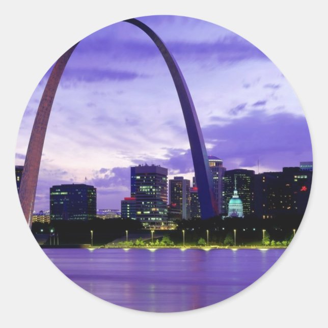 Sticker Rond St. Louis Skyline (Devant)