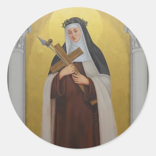 Sticker Rond St Mary Magdalene de Pazzi Carmelite Nun (Devant)