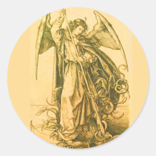 Sticker Rond St. Michael l'archange ardoise Satan