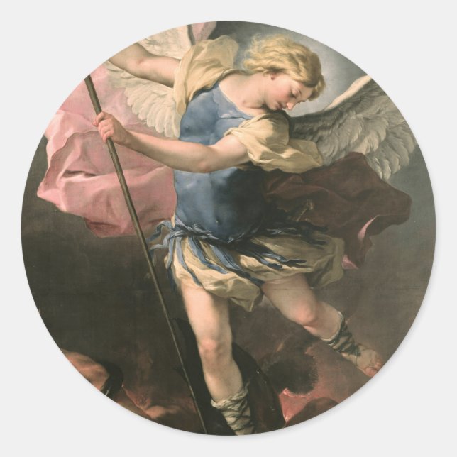 Sticker Rond St. Michael, Luca Giordano (Fa Presto) (Devant)
