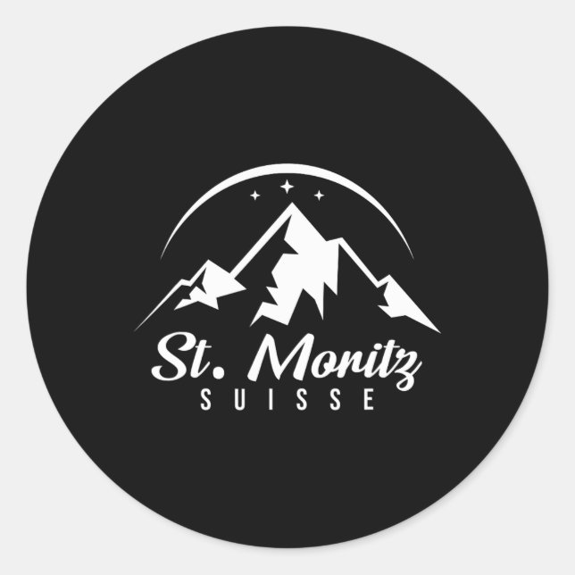 Sticker Rond St. Moritz Suisse Station de ski Ski Snowboard (Devant)