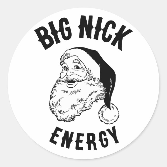 Sticker Rond St Nicholas Big Nick Energy (Devant)