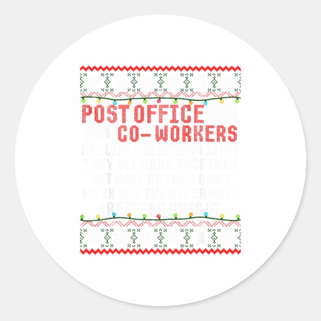 Sticker Rond St Office Co Workers Are Like Christmas Lights The (Devant)
