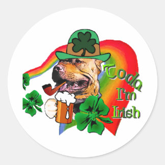 Sticker Rond St patrick American Pit Bull Terrier