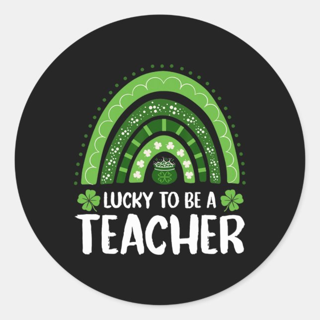 Sticker Rond St patrick Catricks Day Chats Saint Pattys Chat Lo (Devant)