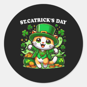 Sticker Rond St patrick Catricks Day Chats Saint Pattys Chat Lo