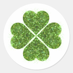 Sticker Rond St Patrick’s day, trèfle vert irlandais