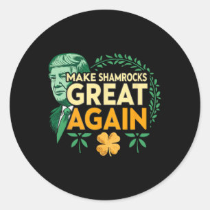 Sticker Rond St. Patrick Trump irlandais américain - Faire des