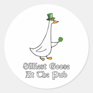 Sticker Rond St Patricks Day Canard Le Plus Idiot Au Pub Hommes