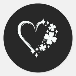 Sticker Rond St Patrick's Day Coeur mignon Jour de la Saint Pat