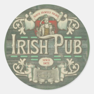Sticker Rond St Patrick's Day Funny Personnalisé Pub irlandais