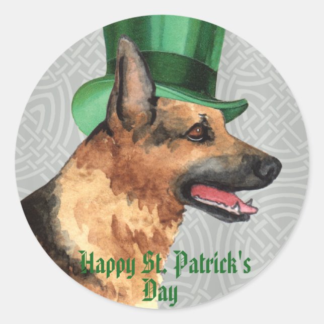 Sticker Rond St. Patrick's Day GSD (Devant)