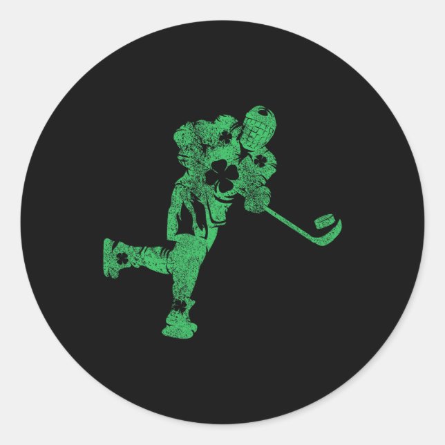 Sticker Rond St Patrick's Day Hockey Irish Boys Saint Paddy's S (Devant)