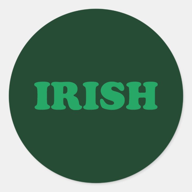 Sticker Rond St. Patrick's Day Irish Green (Devant)