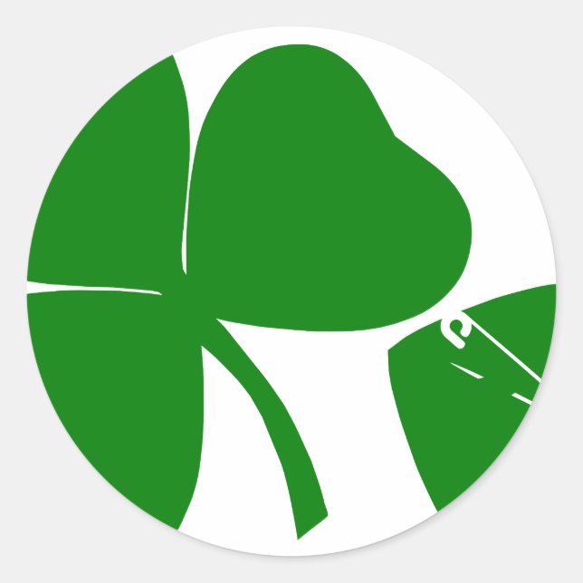 Sticker Rond St Patrick's Day - Obtenez Lucky 3 + 1 feuilles =  (Devant)