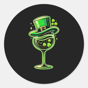 Sticker Rond St Patrick's Day Vin Shamrock Gl Pour Femen Mens