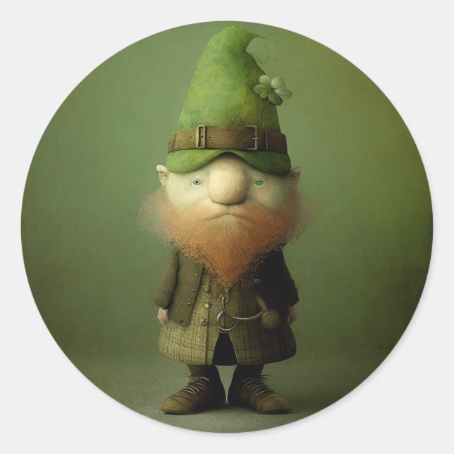 Sticker Rond St. Patrick's Leprechaun #4 (Devant)