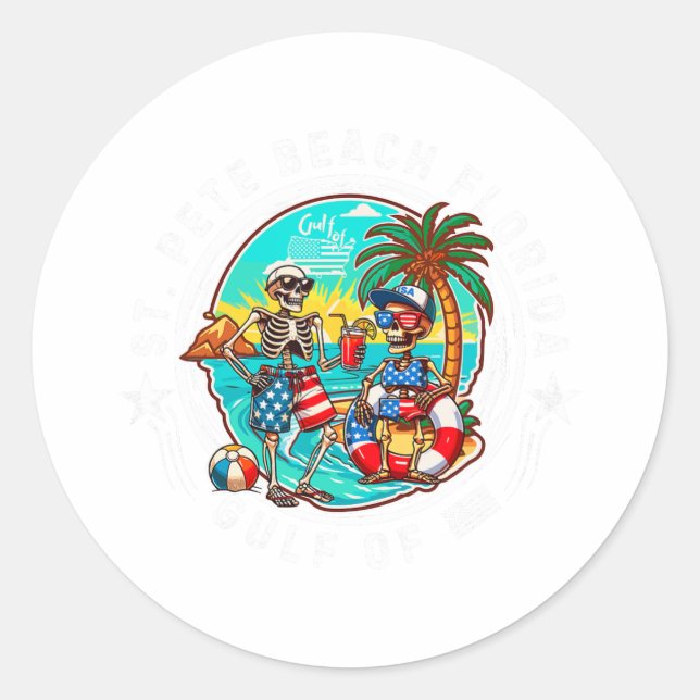 Sticker Rond St. Pete Beach Floride Hommes Et Femmes (Devant)