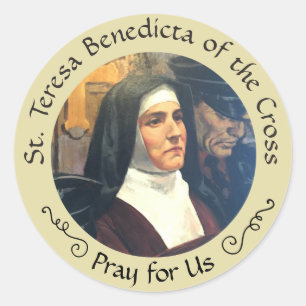 Sticker Rond St Teresa Benedicta festin du 9 août croisé