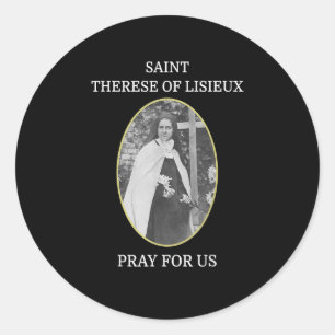 Sticker Rond St Therese de Lisieux T-Shirt Saint Little Flower