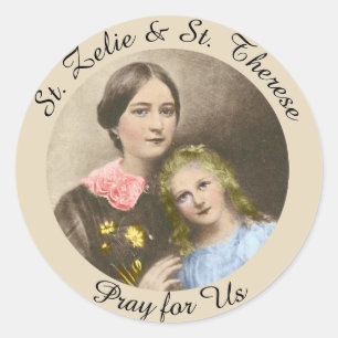 Sticker Rond St. Therese et sa mère St. Zelie Martin