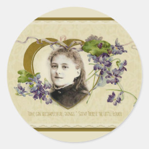 Sticker Rond St Thérèse les Petites Violettes Fleurs