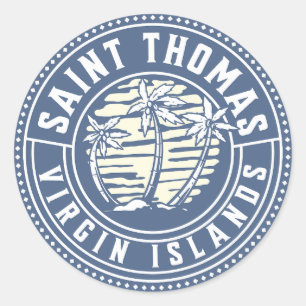 Sticker Rond St Thomas Iles Vierges américaines Vacances Souven