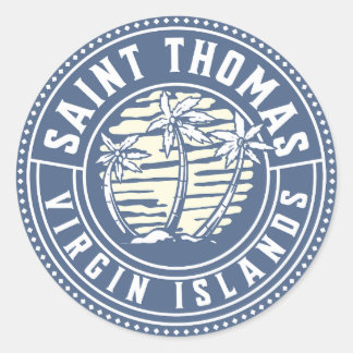 Sticker Rond St Thomas Iles Vierges américaines Vacances Souven