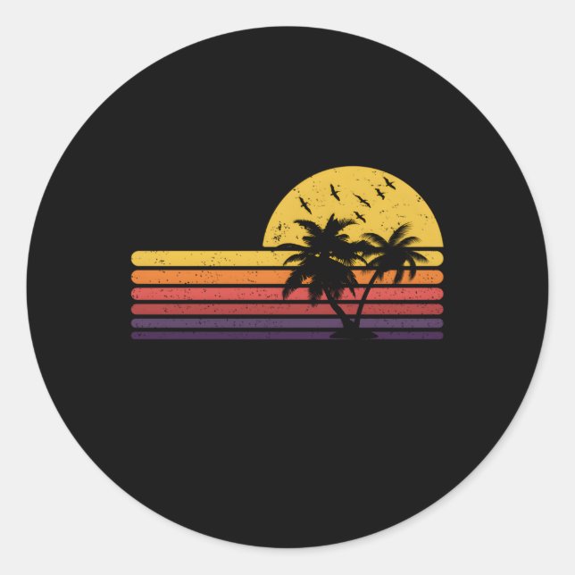 Sticker Rond St Thomas Palm Trees (Devant)