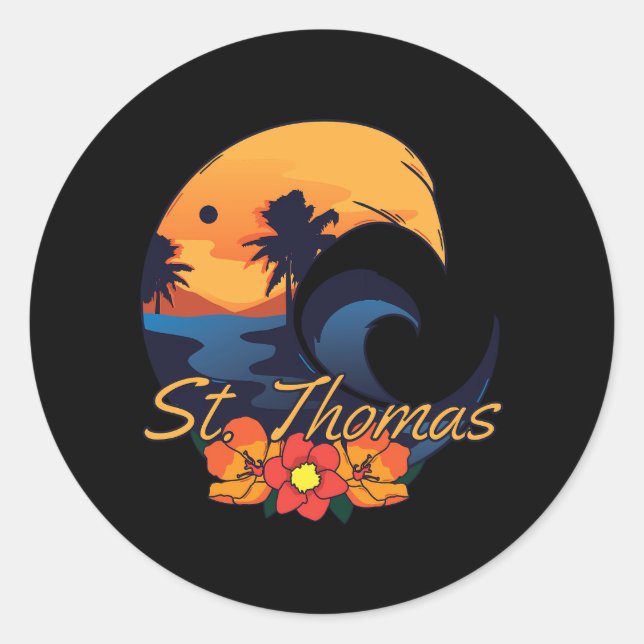 Sticker Rond St Thomas Travel (Devant)